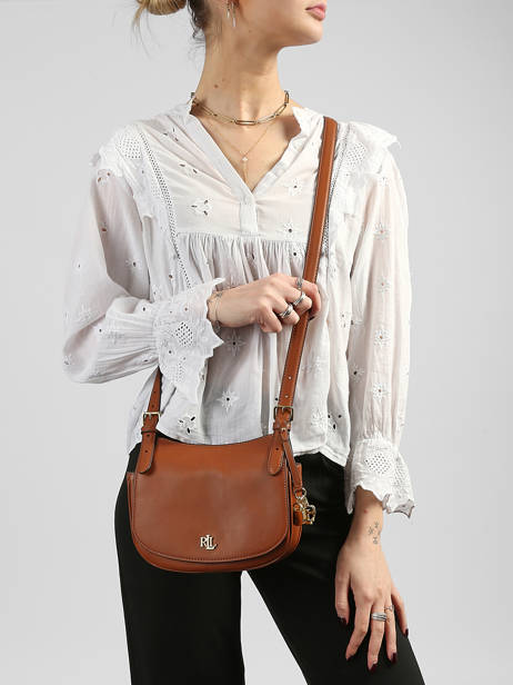 Cross Body Tas Dryden Leder Lauren ralph lauren Bruin dryden 31P06070 ander zicht 1