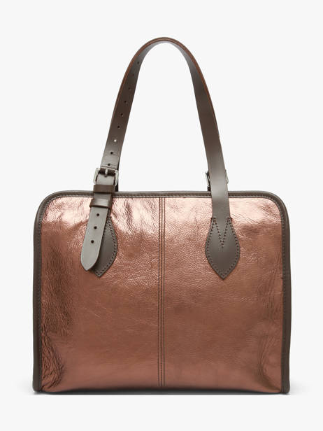 Schoudertas Vintage Leder Paul marius Bruin vintage CABAS ander zicht 4