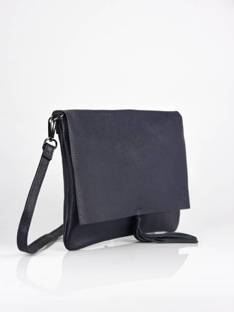 Cross Body Tas Caviar Leder Milano Blauw caviar CA21062 ander zicht 2