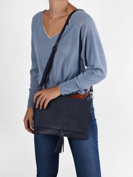 Cross Body Tas Caviar Leder Milano Blauw caviar CA21062 ander zicht 1
